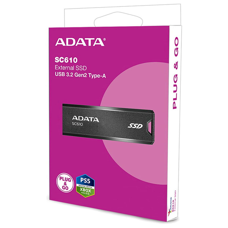Портативний SSD ADATA SC610 2TB USB 3.2 550/500MB/s Black
