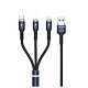 Кабель WK WDC-119 Fython 3-in-1 Lightning-МicroUSB-Type-C, 1.2м Black (6941027613702)