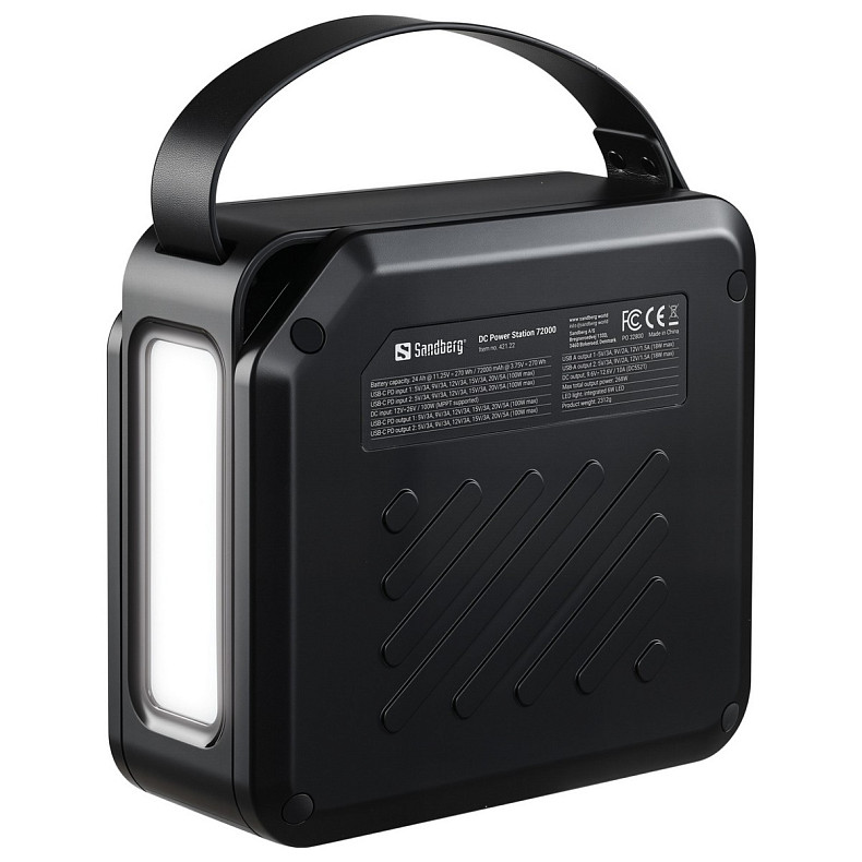 УМБ Sandberg 72000mAh 268W, DC9,6–12,6v, 2xUSB-A, 2xUSB-C 100w In/Out, LMFP, фонарик 6Вт