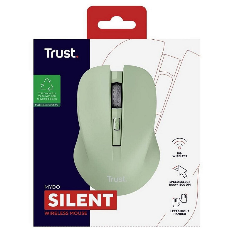 Мишка Trust MYDO SILENT, WL, зелений