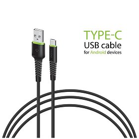 Кабель Intaleo CBFLEXT1 USB-USB Type-C 1.2м Black (1283126487484)