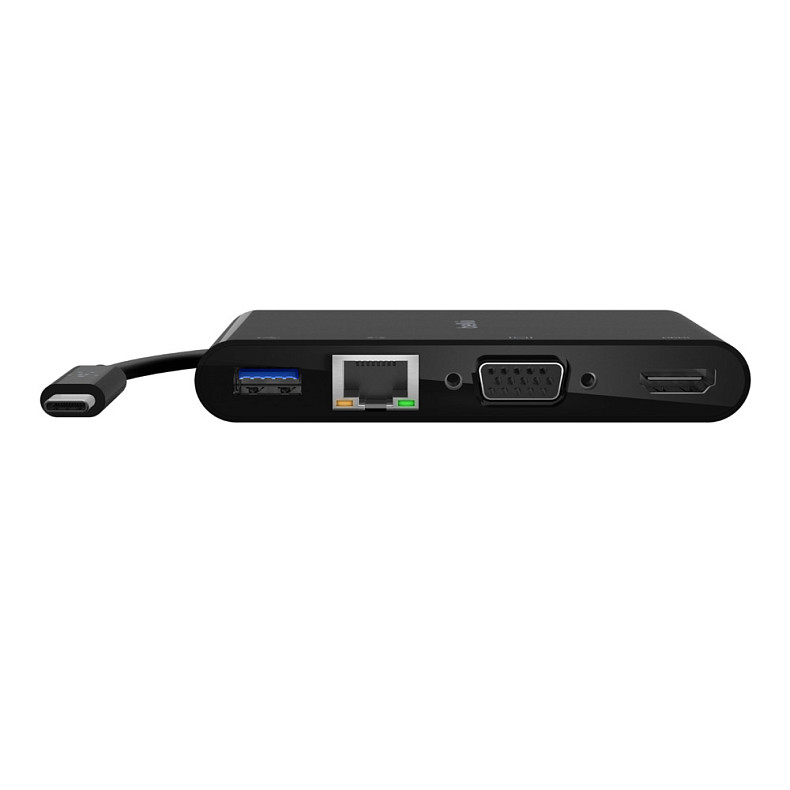 Адаптер Belkin USB-C - Ethernet, HDMI, VGA, USB-A, black (AVC005BTBK)