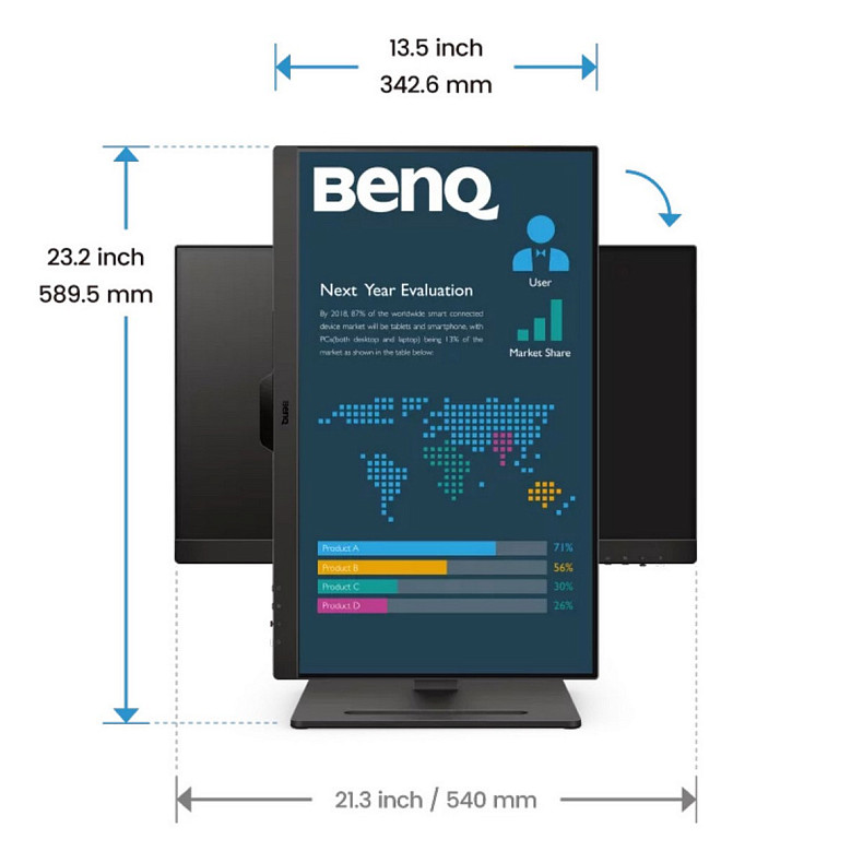 Монитор 23.8" BenQ BL2490T, IPS, 100Гц, 2хHDMI, DP, HAS, колонки, черный