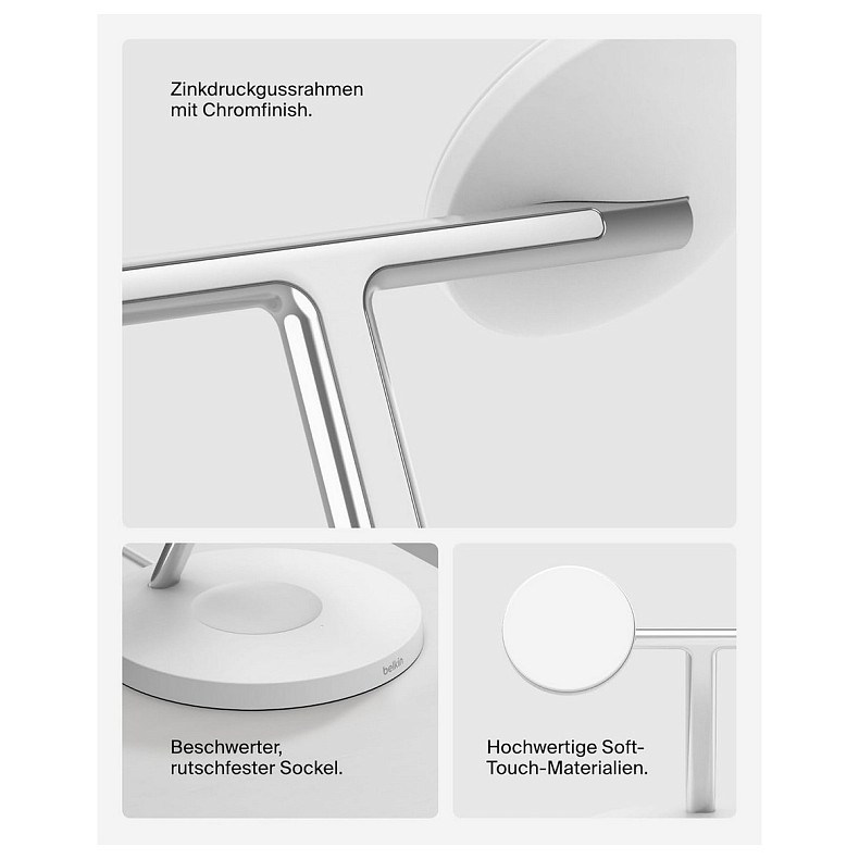 Зарядное устройство беспроводное Belkin 3в1 Magnetic Pad Qi2 15Вт, белый