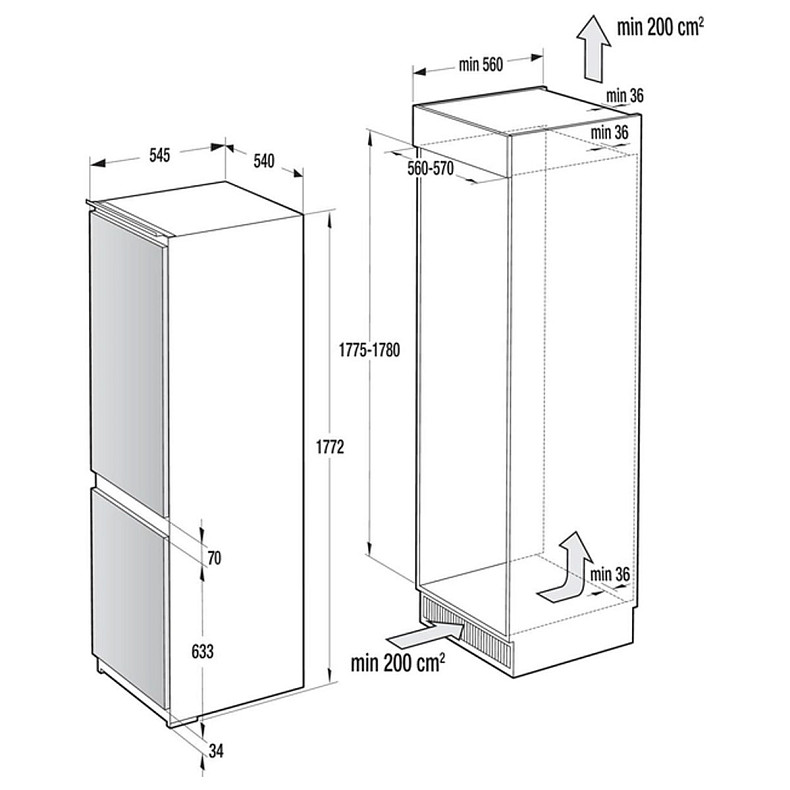 Холодильник вбудований Gorenje NRKI 418FA0