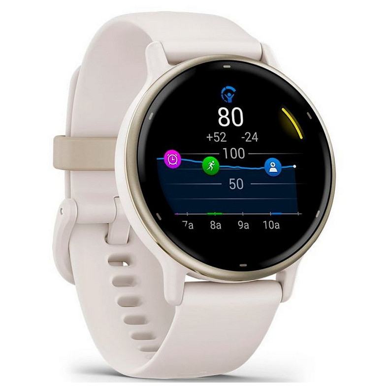 Смарт-часы Garmin Vivoactive 5 Cream Gold Aluminum Bezel with Ivory Case and Silicone Band (010-0286