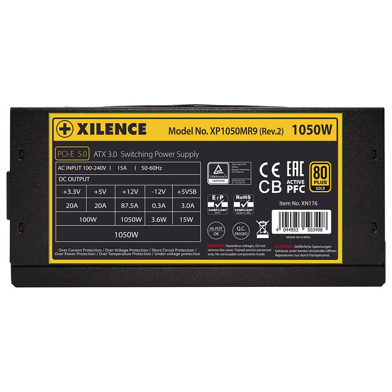 БП 1050W Xilence XP1050MR9.2 Performance X+ ATX 3.0 80+ Gold, 140mm, Modular, Retail Box