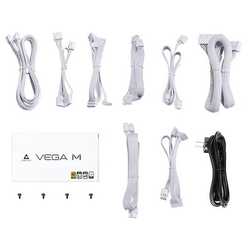 Блок питания Chieftec VEGA M PPG-750-CW ATX 3.1 135mm, 80+ Gold, Fully modular, WHITE