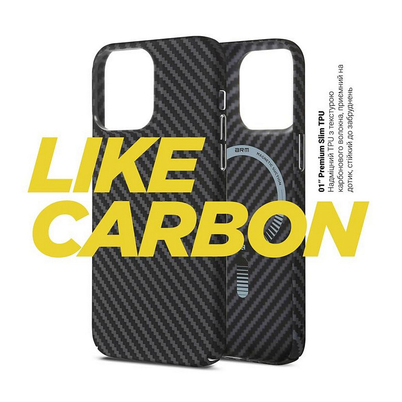 Чехол-накладка Armorstandart LikeCarbon MagCase для Apple iPhone 15 Pro Black (ARM69290)