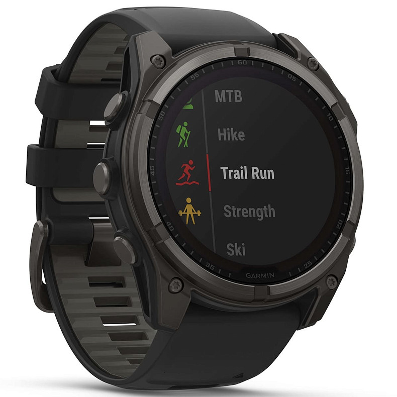 Спортивные часы GARMIN Fenix 8 51mm Sapphire Solar Carbon Gray DLC Titanium with Black Silicone Band