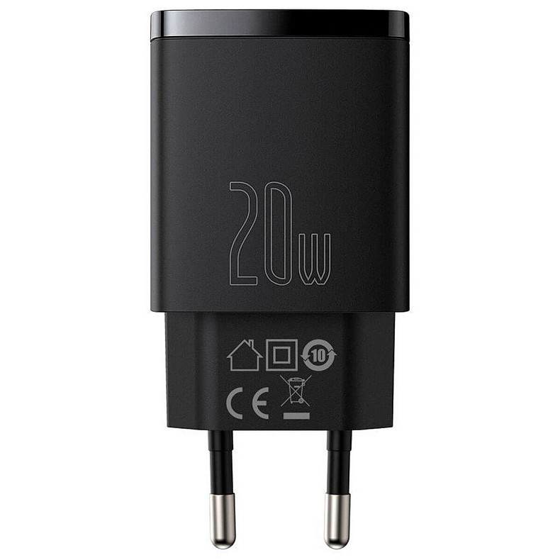 Сетевое зарядное устройство Baseus Compact Quick Charger U+C 20W EU Black (CCXJ-B01)