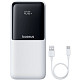 УМБ Baseus 20000mAh Lipow 22,5W PD,QC USB-A,MicroUSB,USB-C In/Out, USB-C/Lightning/ cable,White