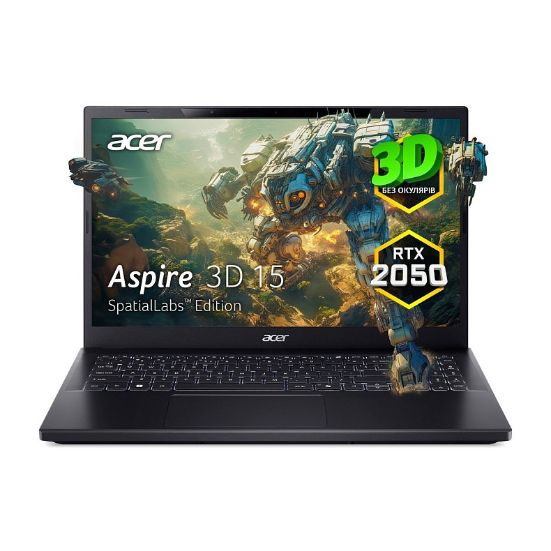 Ноутбук Acer Aspire 3D A3D15-71G 15.6" UHD IPS, Intel i7-13620H, 32GB, F1TB, NVD4050-6, Win11, чорни