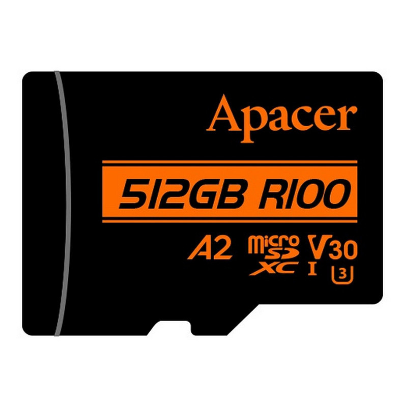 Карта памяти MicroSDXC 512GB UHS-I/U3 Class 10 Apacer (AP512GMCSX10U8-R) + SD адаптер