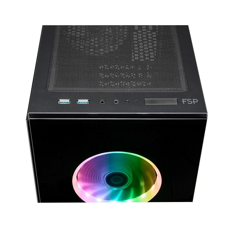 Корпус FSP CMT340 2xUSB3.0, fans ARGB F:3x12cm+ARGB R:1x12cm, без БП ATX