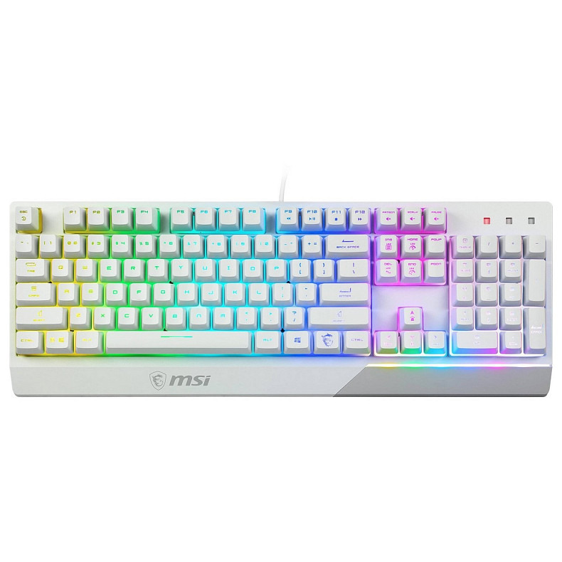 Комплект клавиатуры и мыши MSI Vigor GK30 COMBO WHITE UA USB, EN/UKR/RU, RGB, белый