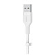 Кабель Belkin USB-A > Lightning, 1м, силиконовый, с клипсой, белый