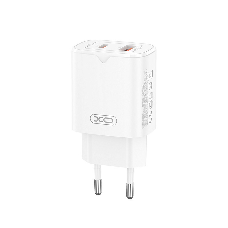 Сетевое зарядное устройство XO L130 (1USB-С, 1USB, 3А) PD, QC 3.0 White (L130.white)