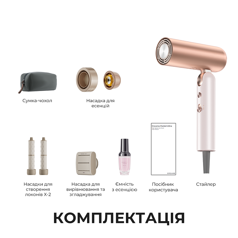 Фен-стайлер Dreame Pocket Ultra 4in1 AHD52 Rosy White