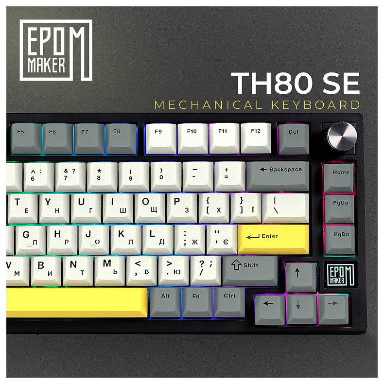 Клавиатура Epomaker TH80 SE 75% Flamingo Switch Hot-Swap (2.4G/BT/USB) RGB UA Black (TH80-SE-B-F)