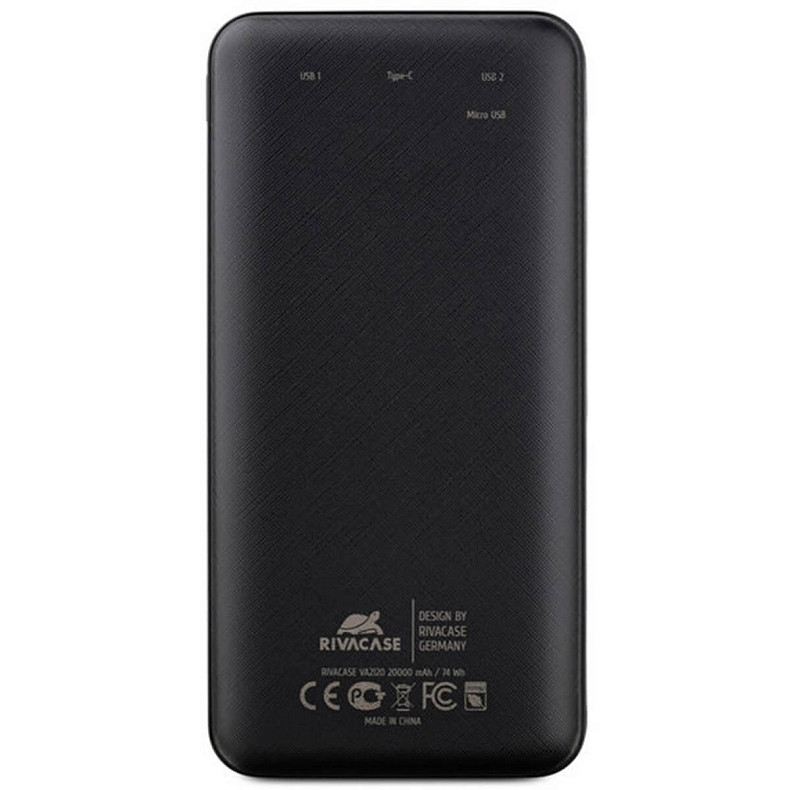 Універсальна мобільна батарея Rivacase Rivapower 20000 mAh Black (VA2120)