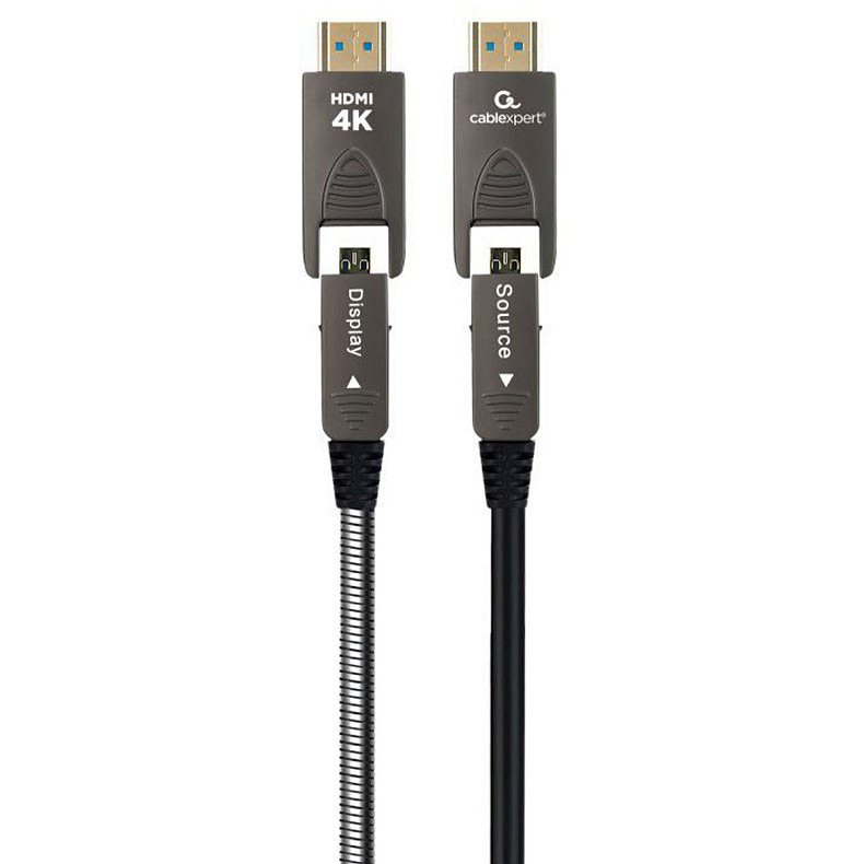 Кабель оптичний (AOC) HDMI-A/D на A/D V.2.0, 4К 60Гц, позолочені конектори, 10 м