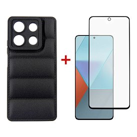 Чохол-накладка Dengos для Xiaomi Redmi Note 13 5G Black (DG-KM-58) + захисне скло