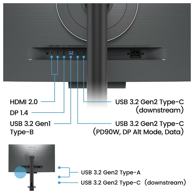 Монітор BenQ 31.5" RD320UA, 4K, IPS, 2xHDMI, DP, USB-C, Pivot, колонки