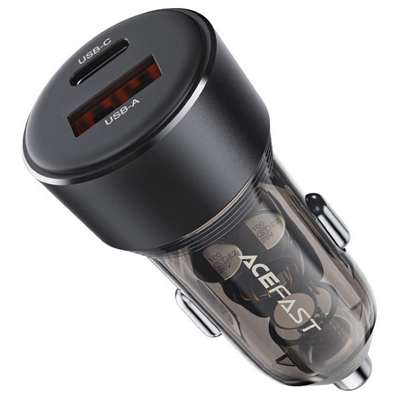 Автозарядка 2xUSB 60W (USB-C+USB-A) B12 Acefast