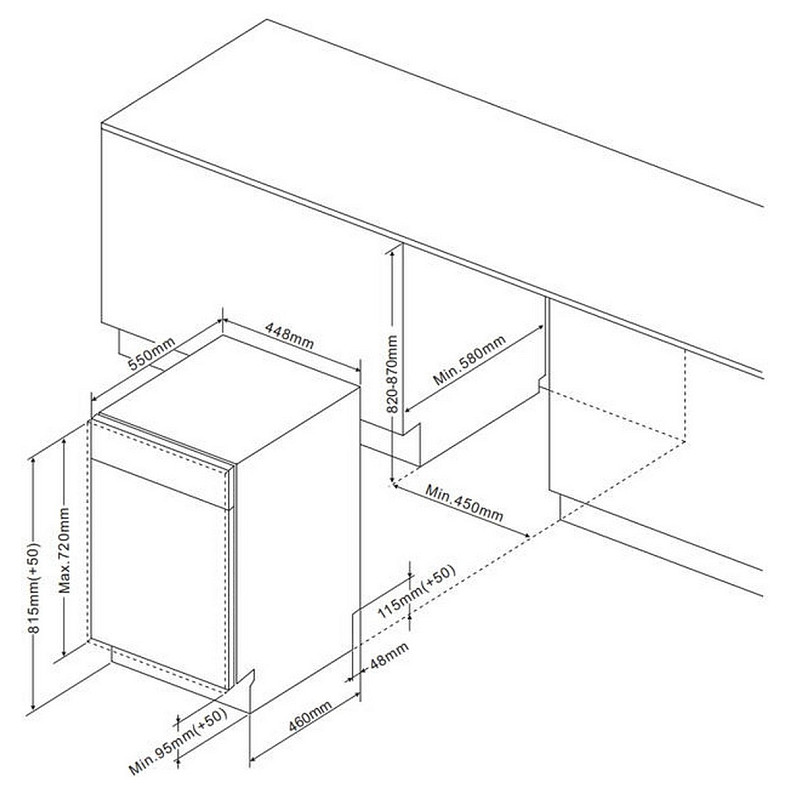 Посудомийна машина Hansa вбудована, 9компл., A++, 45см, білий