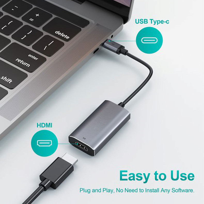 Адаптер-переходник USB-C на HDMI, 8К 60 Гц