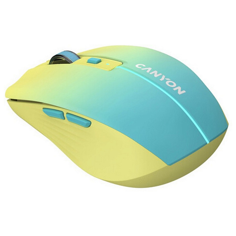 Миша бездротова Canyon MW-44 LED Rechargeable Wireless/Bluetooth Yellow Blue (CNS-CMSW44UA)