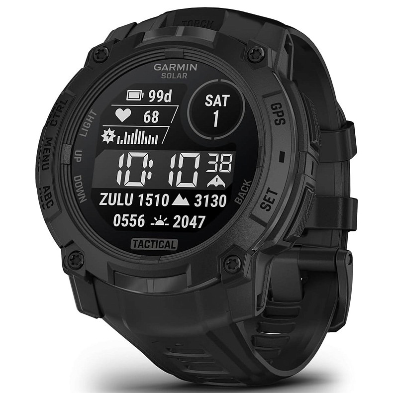 Спортивний годинник Garmin Instinct 3 45mm Solar Tactical Edition Black with Black Band (010-02934-50)