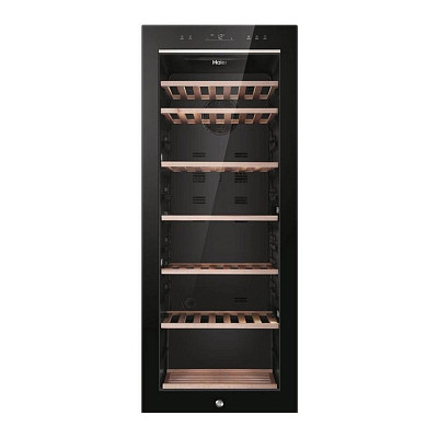 Холодильник Haier для вина, 127x49.7х58, мороз.отд.-198л, зон - 1, бут-84, ST, дисплей, черный