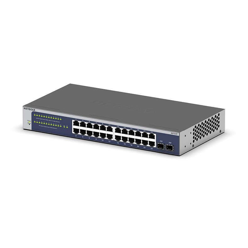Коммутатор NETGEAR GS724T 24xGE, 2xSFP, Управляемый L2