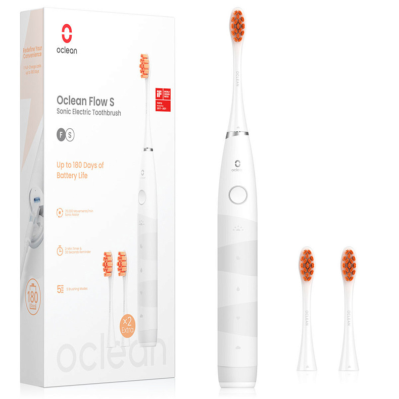 Электрическая зубная щетка Oclean Flow S Sonic White - белая