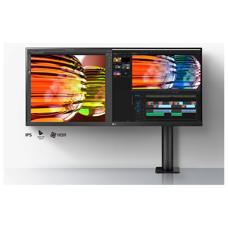 Монитор LG 34" 34WN780-B 2xHDMI, DP, USB, Audio, IPS, 3440x1440, 21:9, sRGB 99%, FreeSync, HAS, HDR