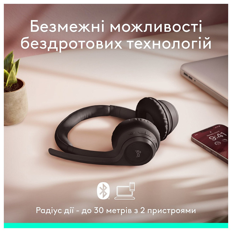 Наушники Logitech Zone 300 Wireless Black (981-001407)