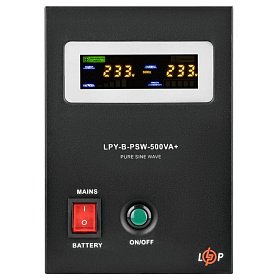 ИБП Logicpower LPY-B-PSW-500VA+(350Вт) 5A/10A с правильной синусоидой 12ВВ, без АКБ