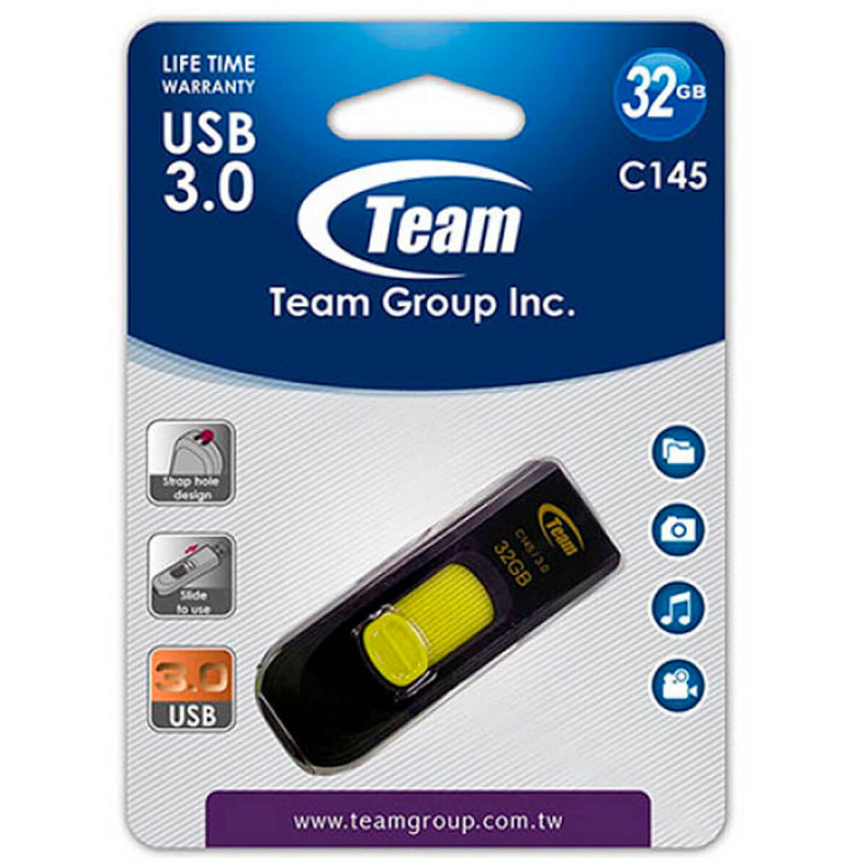 USB3.0 32Gb Team C145 Yellow (TC145332GY01)