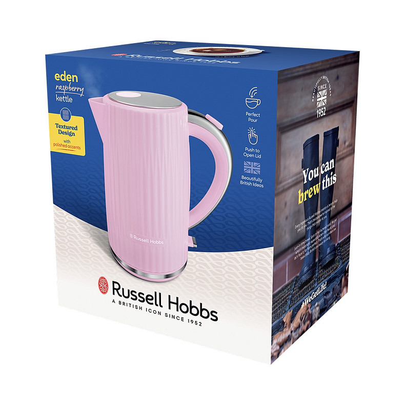 Електрочайник Russell Hobbs Eden, 1.7л, нержавіюча сталь, пластик, малиновий