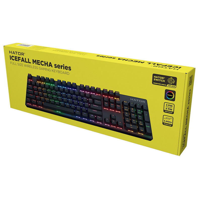 Клавіатура Hator Icefall Mecha Wireless Rainbow Black (HTK204UA)