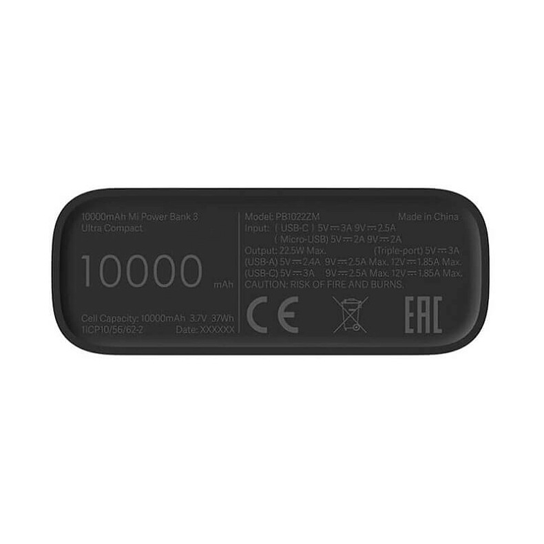 Зовнішній акумулятор Xiaomi Mi Power Bank 3 Ultra Compact 22.5W 10000 mAh Black (BHR4412GL)