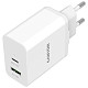 Зарядний пристрій Canyon H-20-03 (2USB, 3A) PD, QC3.0 White (CNE-CHA20W03)