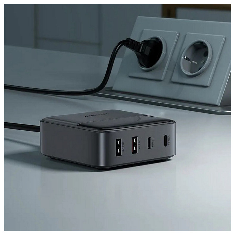 Зарядний пристрій 4xUSB 65W (2xUSB-C + 2xUSB-A) Gan Z6 Fast Charger Acefast