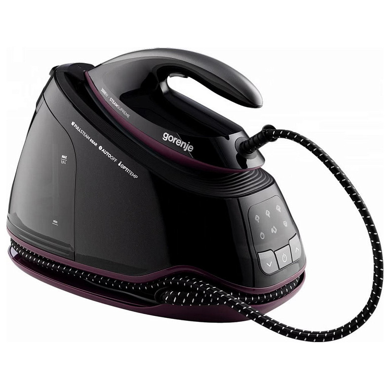 Праска-парогенератор Gorenje, 3000Вт, 1500мл, паровий удар -160гр, дисплей, керам. підошва, чорний