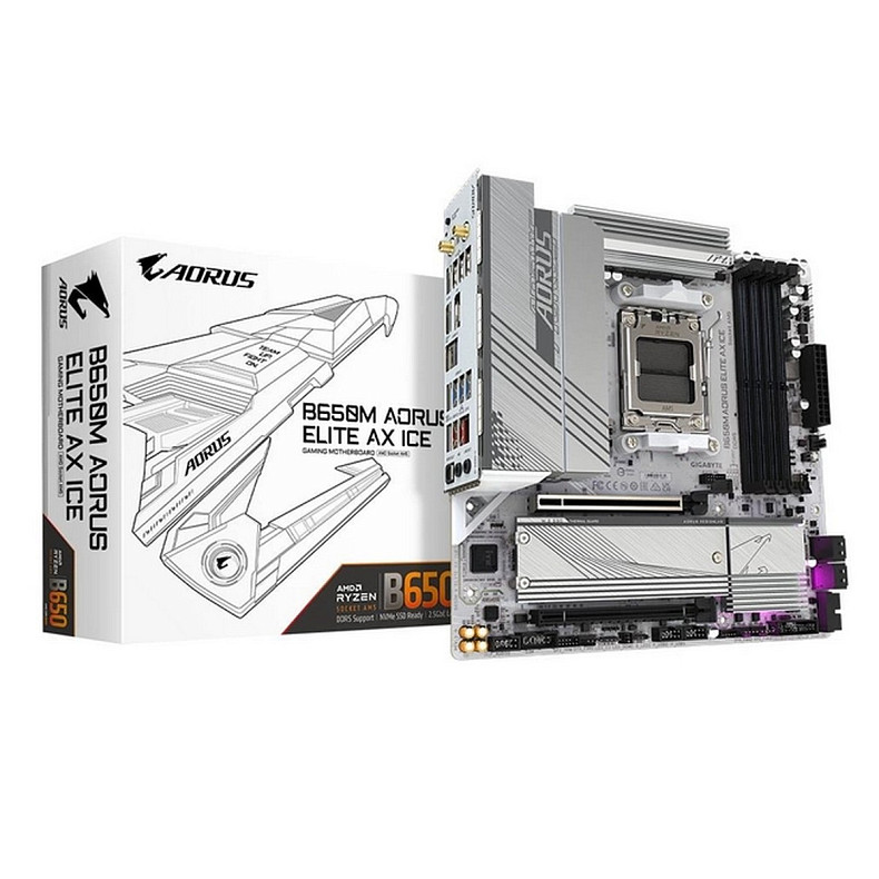 Материнская плата Gigabyte B650M Aorus Elite AX Ice Socket AM5
