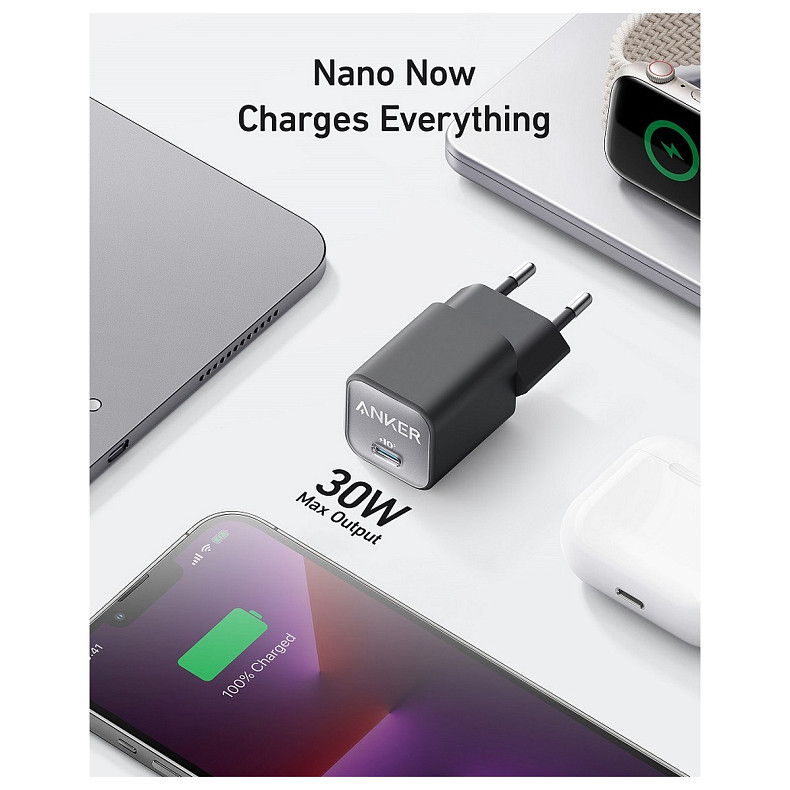 Сетевая зарядка ANKER PowerPort 511 Nano III - 30W USB-C (Белая)