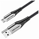 Кабель USB2.0 AM-Micro BM, 0.25 м, 3.0A, (18W) PVC Gray Aluminum  Alloy Vention
