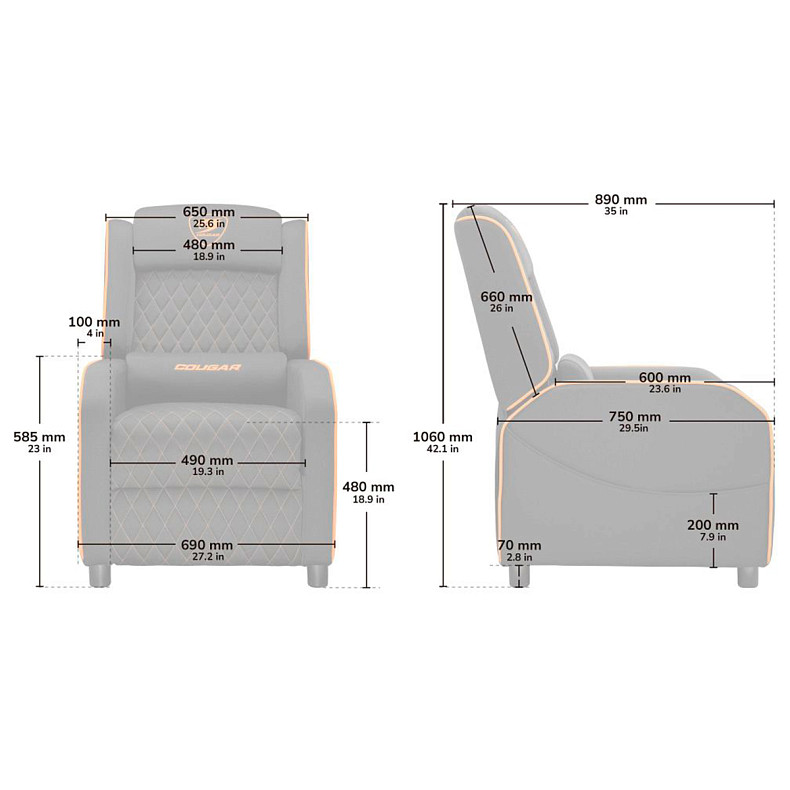 Комп'ютерне крісло для геймера Cougar Ranger One Black/Orange